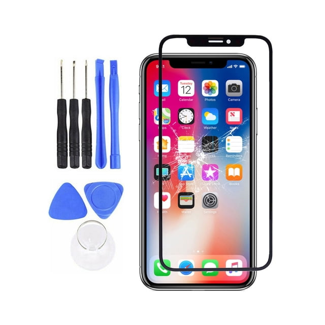 Replacement Outer Front Glass Screen Repair Kit for iPhone X XR XS 11 Pro Max 12 13 12/13 Mini 12/13 Pro 12/13 Pro Max- for iPhone 12 Pro