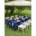 thumbnail image 4 of Outdoor Tablecloth with Umbrella Hole for Patio/Picnic/Party/Camping, Navy Blue Nautical Waterproof Table Cloth Rectangle Table Cover Washable, Summer Coastal Ocean Beach Coconut Trees (60"x 84"), 4 of 8