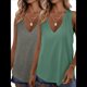 thumbnail image 1 of Paquete de 2 Camisetas Sin Mangas para Mujer, Blusas Informales Holgadas con Cuello en V para Vacaciones en la Playa. Gris y Verde S, 1 of 6
