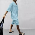 thumbnail image 5 of LYMAYTER Men's Casual Shirt + Short Sets Summer Vacation Beach Combo Suits 2-Piece, 5 of 8