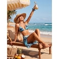 thumbnail image 5 of PatPat Bikini Sets For Women Bathing Suits Tropical Blue Beach Coverup with Hair Accessories Matching Swimsuits for Couples Gifts, 5 of 15