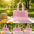 thumbnail image 5 of Clear Pink Jelly Tote Bag, Glossy Transparent PVC Shoulder Handbag, Large Capacity Shopping Bag for Women, 5 of 7