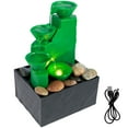 thumbnail image 2 of Tabletop Fountain Small Waterfall Meditation Zen LED Light Indoor Desktop Relaxation Decor (green ), 2 of 10