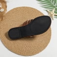 thumbnail image 4 of HomeDM Women's Flat Flip Flops Comfort Open Toe Slip-On Thong Walking Slides Summer Beach Flat Sandals, Coffee Size 9.5, 4 of 9