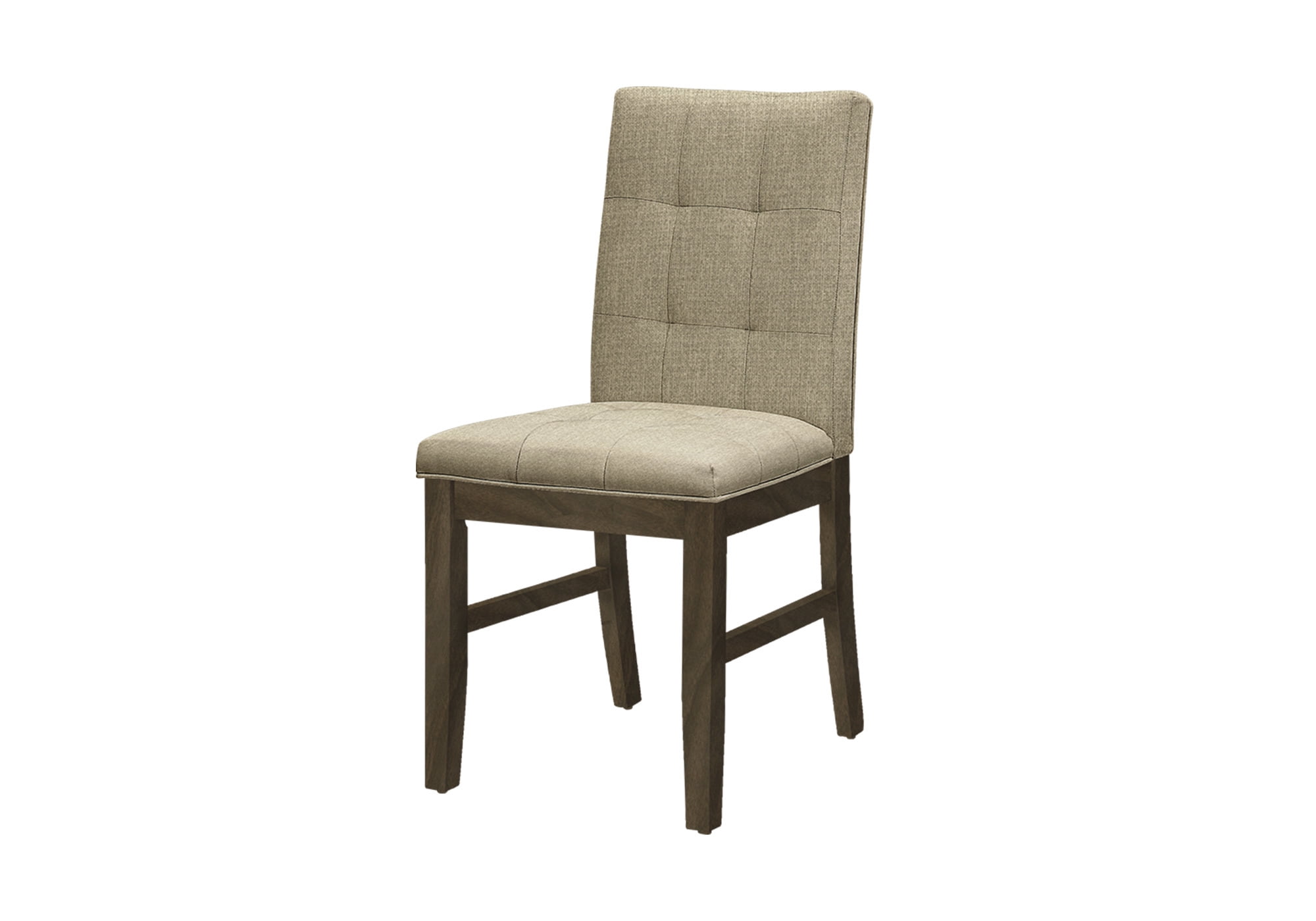 Monarch Specialties - Dining Chair, 37" Height, Set Of 2, Upholstered, Dining Room, Kitchen, Brown Fabric, Grey Solid Wood, Transitional