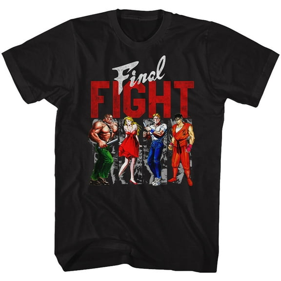 Final Fight Panels Black Adult T-Shirt