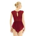thumbnail image 5 of TSSOE Women Girl's Lyrical Ballet Leotard Contemporary Dance Costumes Latin Dance Outfits Mesh Wine_Red L, 5 of 7