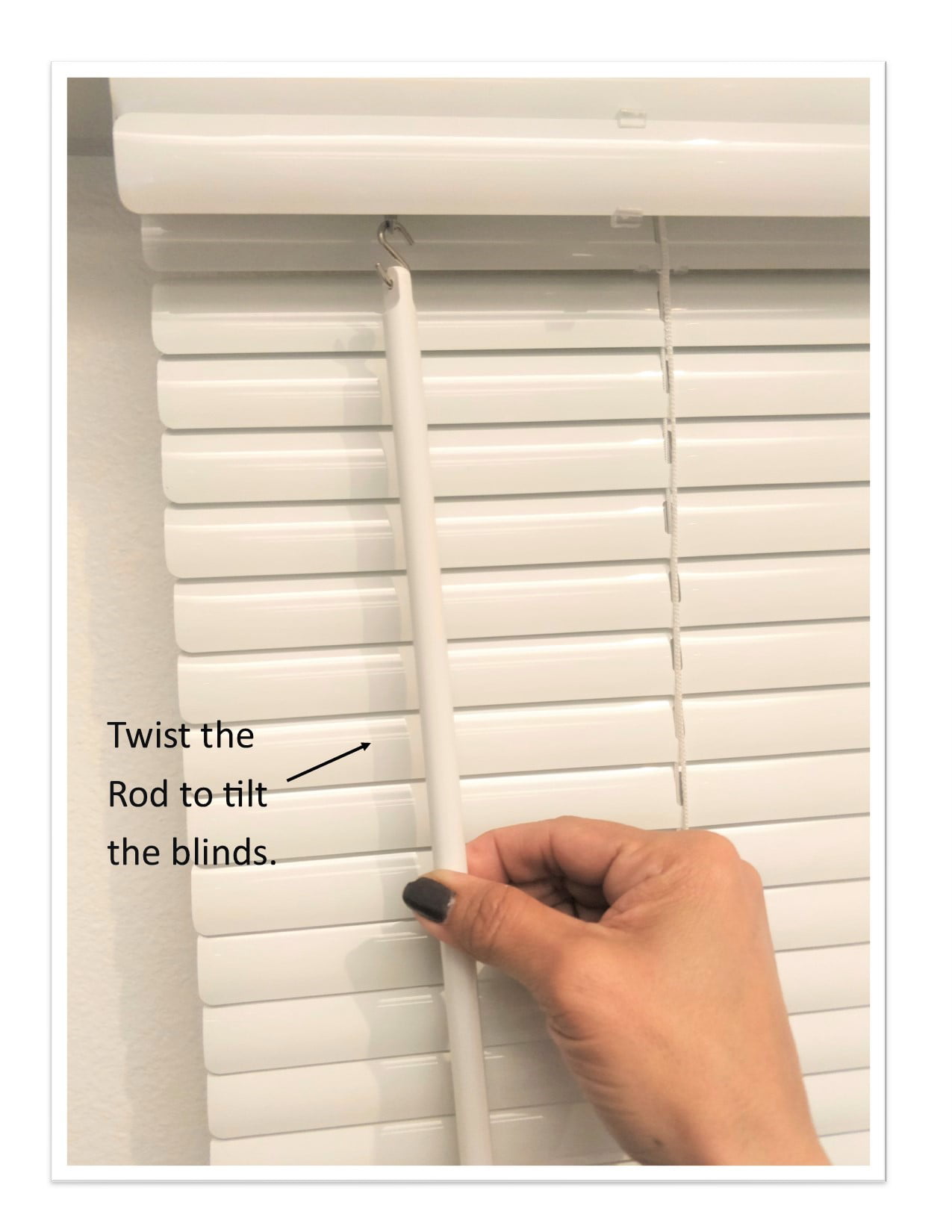 White Vertical Blind Wand 36 inches 