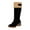 Black, variant on Winter Snow Boots for Women Zip up Suede Fuzzy Warm Mid Calf Booties Lug Sole Stacked Heel Casual Knee High Boots
