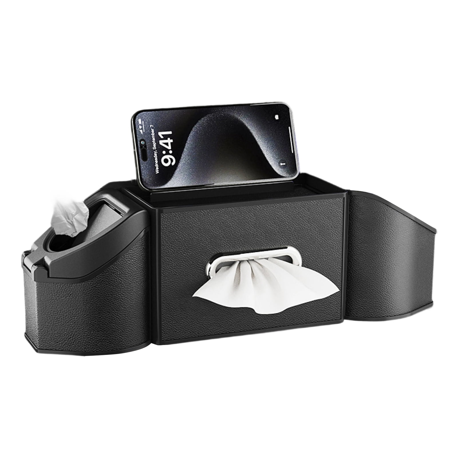 Car Seat Back Storage Organizer, Tissue Holder Hanging Pouch for Vehicle Interior Accessories Clean Travel Road Trip 11x5Inch Black