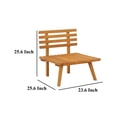 thumbnail image 5 of Roma Outdoor Modular Armless Chair, White Fabric, Brown Acacia Wood, 5 of 5