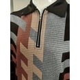 thumbnail image 4 of Mens Polo Shirts Color Block Casual Long Sleeve Athletic T-Shirts Classic Contrast Collar Shirt Sales Clearance Multicolor 3XL, 4 of 5