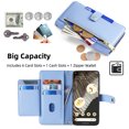 thumbnail image 2 of Jiahe Cover for Google Pixel 8 Pro, Multifunctional Wallet Case with Card Holder and Shoulder Strap,PU Leather Magnetic Closure Zipper Pocket Kickstand Wristband Flip Leather Cover, blue, 2 of 7