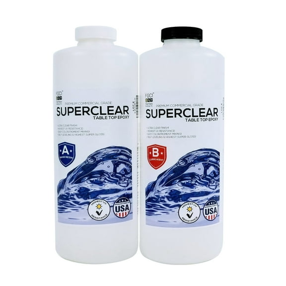 Superclear High Gloss Table Top Epoxy - 2 Quart Kit