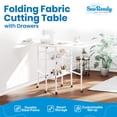 thumbnail image 2 of Sew Ready Folding Sewing Craft Table with Storage Drawers and Wheels, White/White, 2 of 10