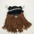 thumbnail image 6 of AOOOWER 2x Funny Beard Knitted Hat with Horns Parent-Child Beard Hat for Xmas, 6 of 20