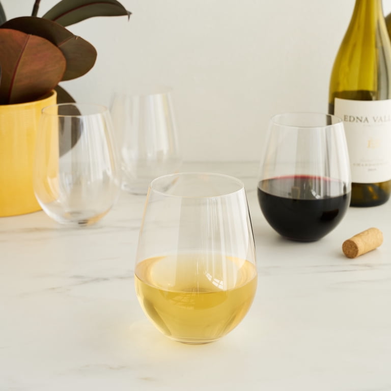 True Stemless Crystal Wine Glasses, Set of 4, 22 oz, Dishwasher Safe -  Walmart.com