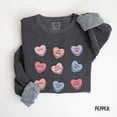 thumbnail image 2 of Valentines Day Comfort Colors Sweatshirt Conversation Heart Mom Teacher Gift for Her Valentines Day Sweater Crewneck Heart Retro Trendy, 2 of 5