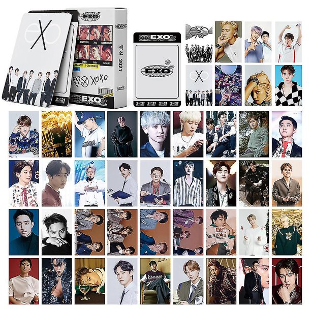 Juego de 54 tarjetas Kpop Exo Lomo, juego de no luchar contra la sensación, tarjetas fotográficas de felicitación de la temporada 2021, nuevo álbum de fotos