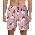 thumbnail image 2 of Picia Bulldog pattern Mens Swim Trunks with Compression Liner Stretch Beach Shorts Quick Dry with Zipper Pockets No-Chafing Board Shorts-X-Large, 2 of 9