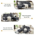 thumbnail image 5 of 76.77" Contrasting Colors L-Shaped Sectional Sofa Couch with Storage Bags DarkGrey, 5 of 5