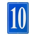thumbnail image 1 of Letrero de letra de aluminio Uxcell 10, números de casa de 11.8 pulgadas y letras de metal, letreros de lugar de estacionamiento, decoración de pared de letras de metal [Texto blanco sobre azul], 1 of 1