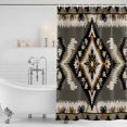 thumbnail image 4 of Grey Orange Black Waterproof Fabric Shower Curtain,Boho Ethnic Geometric Southwestern Waterproof Fabric Shower Curtain for Bathroom Curtains Bathtubs Shower Curtains with 12 Hooks Standard 66x72, 4 of 8