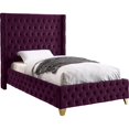thumbnail image 2 of Meridian Furniture Savan Lit Simple en Velours Violet, 2 of 11