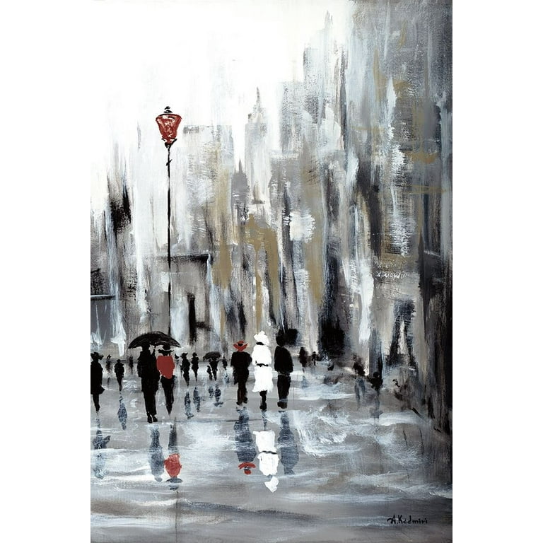 Kadmiri, Aziz 23x32 White Modern Wood Framed Museum Art
