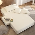 thumbnail image 4 of Luckhao Oversized Boneless Cloud Sofa, Adjustable Backrest with 3 Pillows & Side Storage Pockets for Living Room, 4 of 9