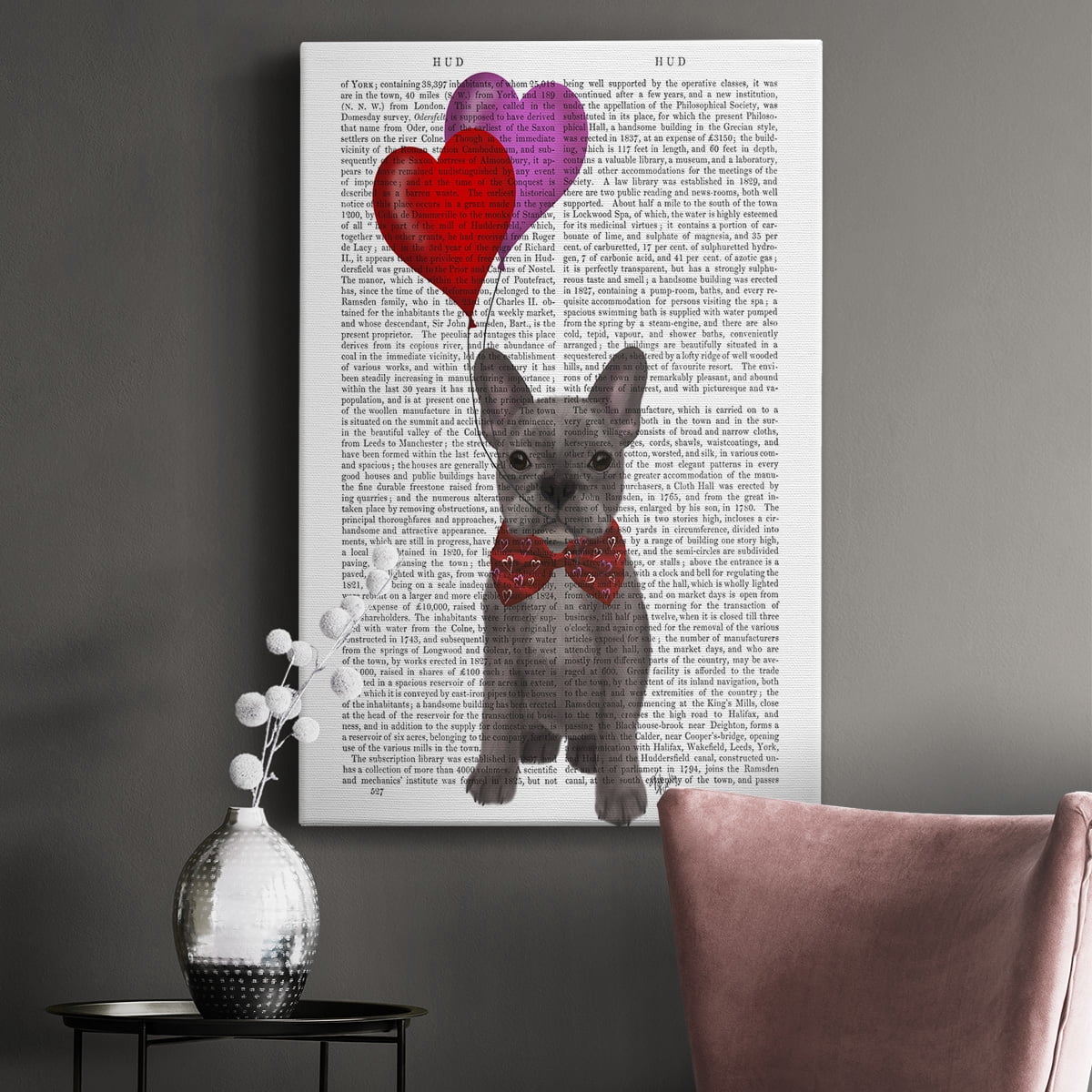 French Bulldog and Balloons Premium Gallery Wrapped Canvas - Ready to Hang
