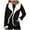 Black, variant on jsaierl Women Fashion Solid Long Sleeve Thick Plush Cardigan Coat Tops Blouse