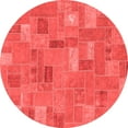 thumbnail image 1 of Ahgly Company Machine Washable Indoor Round Patchwork Red Transitional Area Rugs, 7' Round, 1 of 4