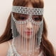 thumbnail image 2 of Crystal Tassel Veil Face Mask Rhinestone Chain Nightclub Dance Party Costumes, 2 of 5