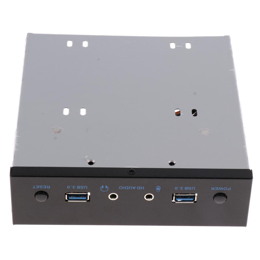 Wzmzjy USB3.0 2 Port Optical Drive Front Panel USB Hub +HD AUDIO+Power Switch Button