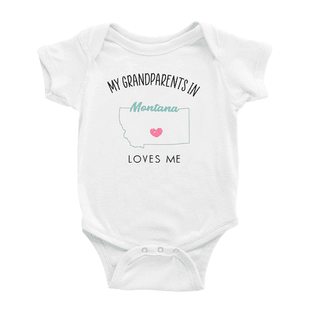 

My Grandparents In Montana Loves Me Baby Bodysuits Unisex 12-18 Months