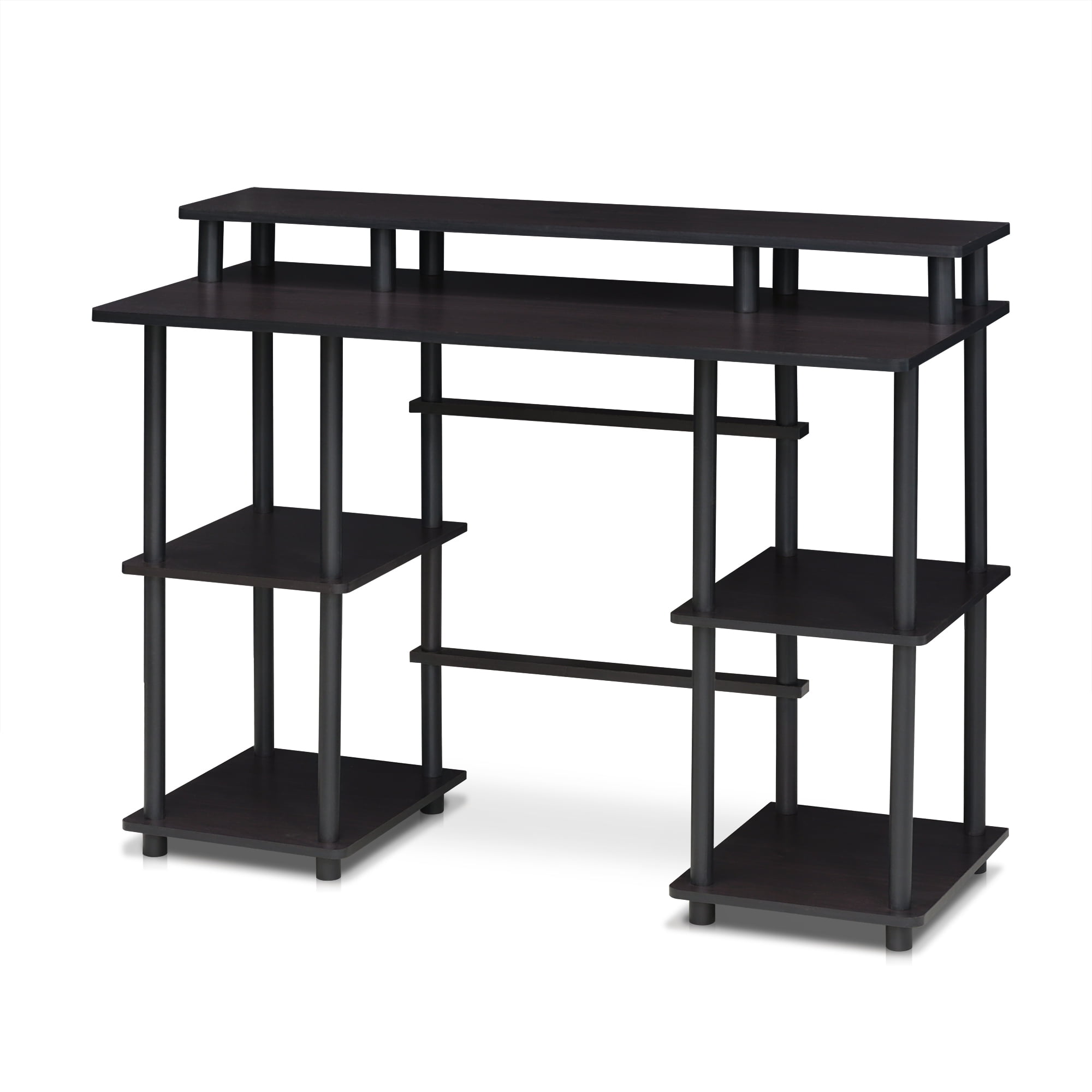 Furinno Turn N Tube Computer Desk With Top Shelf Espresso