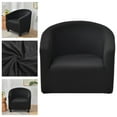 thumbnail image 6 of Solid Color Stretch Sofa Slipcover Loveseat Cushion with Arms and Seat Chair Covers Armchair Slipcovers for Bedroom Living Room Black, 6 of 10