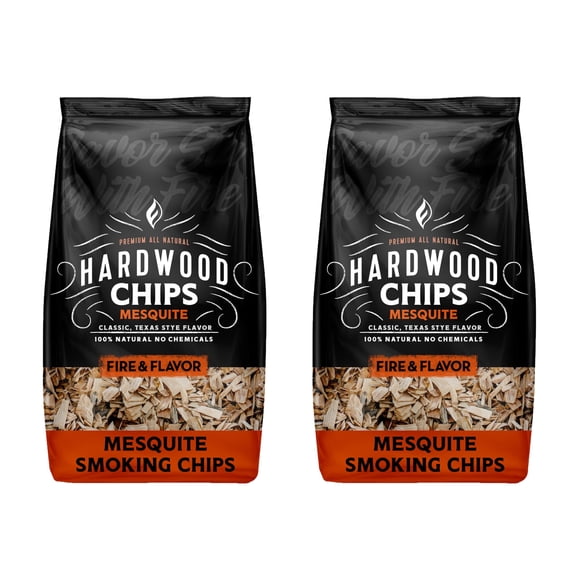 Astillas para ahumar Fire & Flavor Mezquite 0,9 kg, paquete de 2