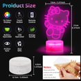 thumbnail image 3 of Luz nocturna LOUHH Kitty 3D LED, 16 colores, mando a distancia, 3 of 7