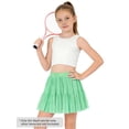 thumbnail image 4 of Cooltree Big Girls High Waisted Ruffled Skort - Green Mesh Tulle Flowy Skirt with Built-in Shorts Size 14, 4 of 7