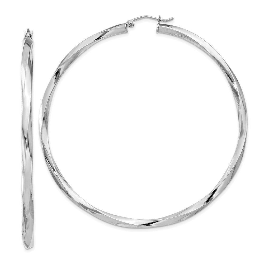 Approximate Measurements 67mm x 65mm Sterling Silver 5mm Polished Hoop Earrings