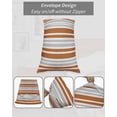 thumbnail image 7 of Burnt Orange Grey Stripe Pillow Covers King Size, Farmhouse Minimalist Striped Soft Bed Throw Pillowcases Breathable Cooling Long Lumbar Body Pillow Sham Cover for Bed Sofa 20''x40'', 7 of 7