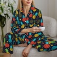 thumbnail image 6 of Pofeuu Colorful Pineapple Print Womens Pajamas Set Long Sleeve Sleepwear Button Down Nightwear Soft Pj Lounge Sets Button Down Pajamas Women-XX-Large, 6 of 7