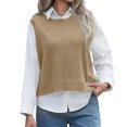 thumbnail image 4 of Sleeveless Women Bow Tie Casual Knit Sweater Tank Tops Crop Vest, 4 of 6
