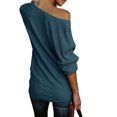 thumbnail image 2 of Women Casual Off-Shoulder Knit Long Sleeve Pullover Sweater Top, 2 of 3