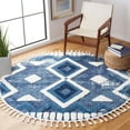 thumbnail image 2 of SAFAVIEH Moroccan Tassel Ciera Medallion Shag Area Rug, Blue/Ivory, 8' x 10', 2 of 10