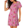 thumbnail image 2 of Balery Watermelon Camisón de manga corta con cuello redondo para mujer, cómodo y elegante., 2 of 6