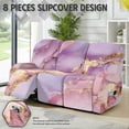 thumbnail image 2 of COEQINE Stretch Recliner Couch Cover Heavy Duty Reclining Sofa Cover 8 Pieces 3 Seater Lazy Boy Recliner Chair Slipcover Thick Soft Furniture Protector, Pink Gold Marble, 2 of 8