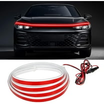 Car Hood Light Strip – 59" Waterproof Flexible LED, Dynamic Start-Up DRL Accent, Universal Exterior Trim for Auto Front Decoration (Red)